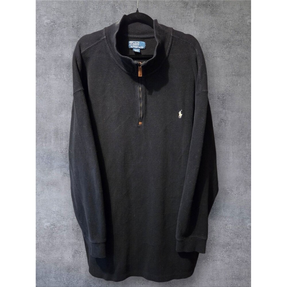 Polo by Ralph Lauren Black Half-Zip Pullover with White Pony